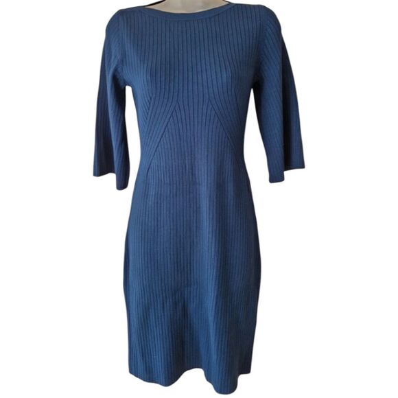Lk Bennett London Capsule Wardrobe Blue Rib knit Tonya Dress S - Picture 5 of 11